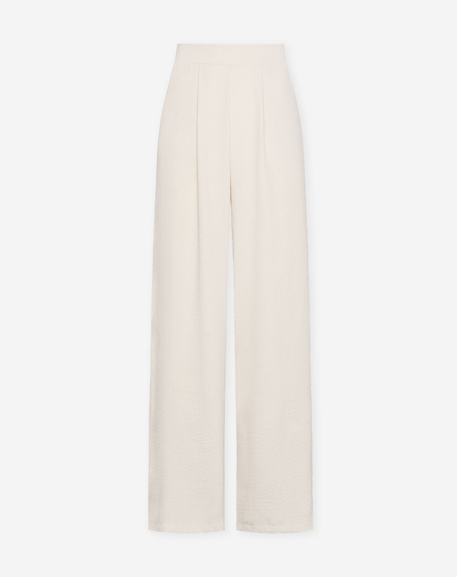 JULIE dames pantalon beige – wide leg broek met elastische taille