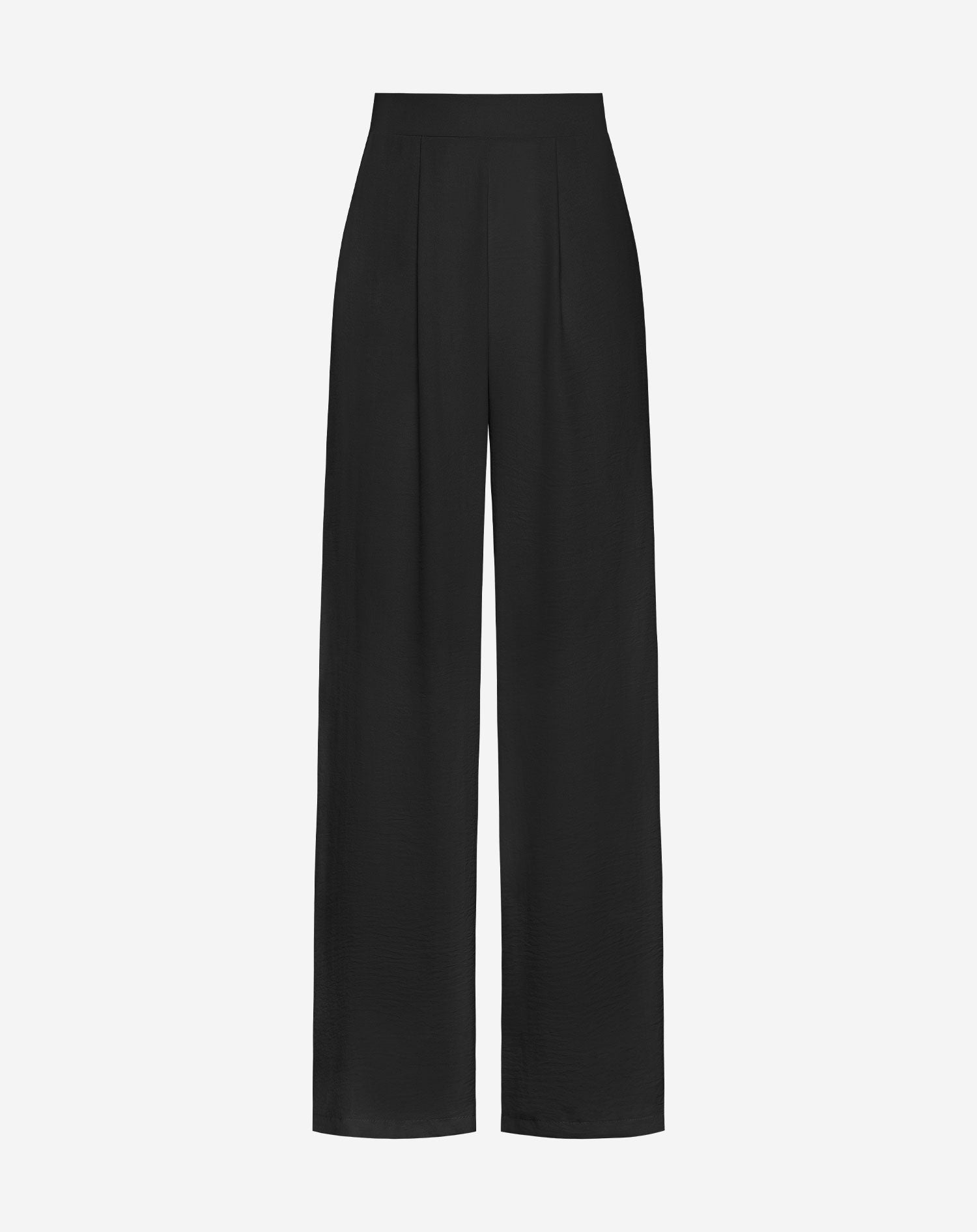 JULIE dames pantalon tall – zwarte wide leg broek met elastische taille
