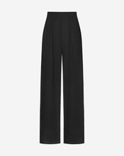 JULIE dames pantalon tall – zwarte wide leg broek met elastische taille