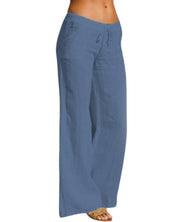 Linnen broek dames | Luchtige damesbroek met elastische taille | Comfortabele zomerbroek