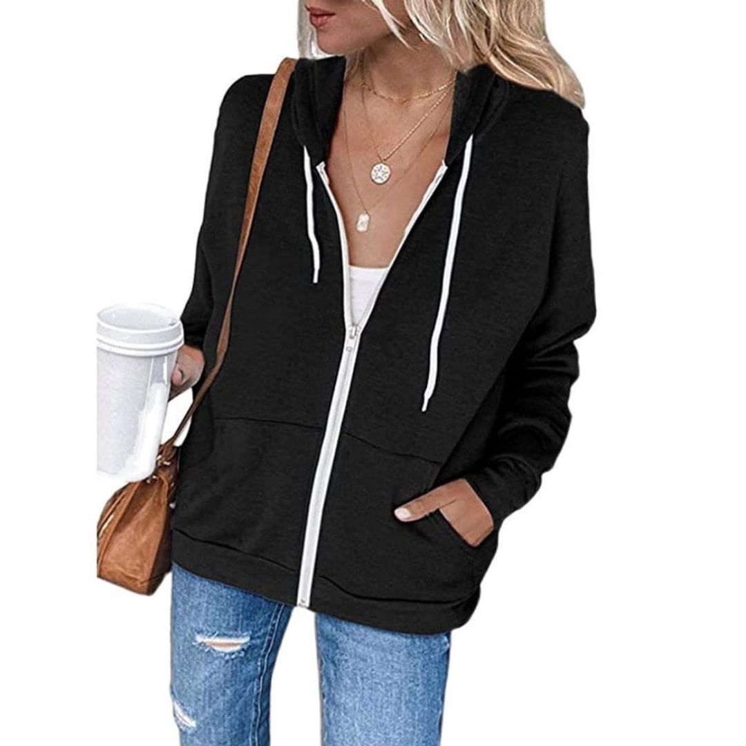 Miriam Dames Hoodie – Ritssluiting & Verstelbare Capuchon
