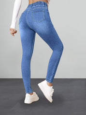 Jegging – Slim Fit Stretchbroek met Elastische Taille en Denim Look jeans