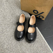 Dames Mary Jane flats bruin – retro schoenen met ronde neus en gesp