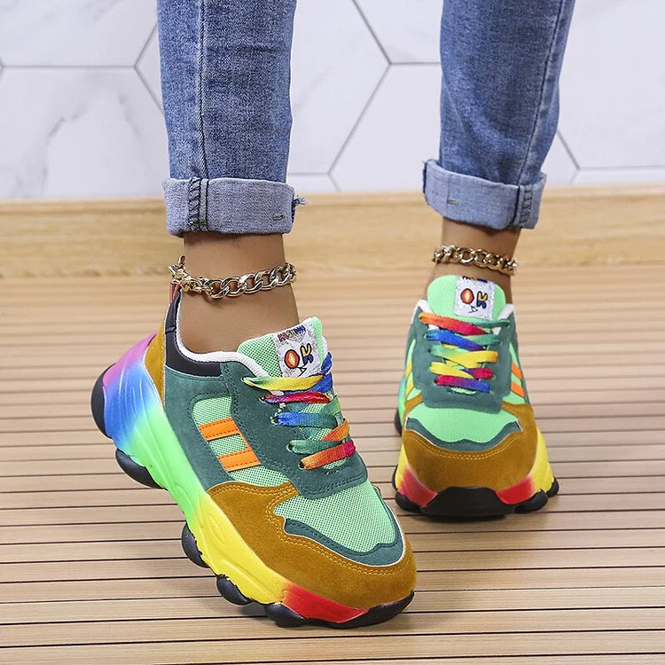 Orthopedische regenboogschoenen dames – stijlvol comfort & pijnvrije passen