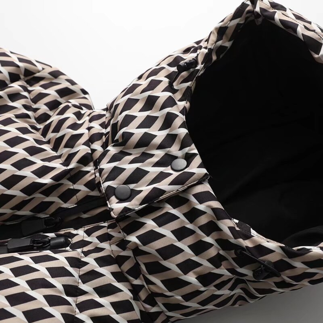 Gewatteerde donsjas dames met ceintuur – warme lange puffer jas voor de winter