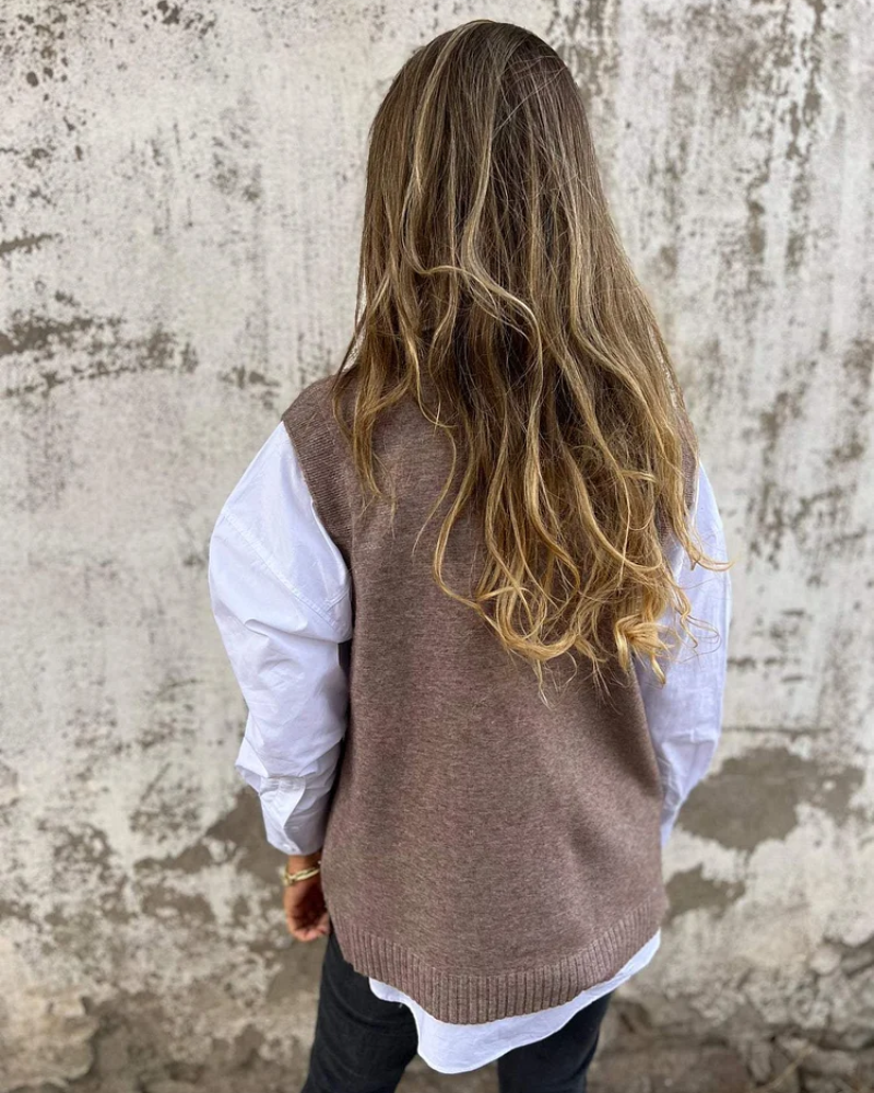 Noémie gebreide spencer dames – V-hals spencer voor casual & zakelijke looks