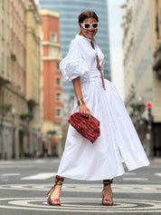 Jurk Phoebe wit – Stijlvolle Maxi Jurk van 100% Egyptisch Katoen