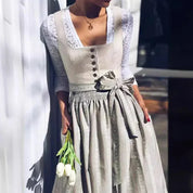 Dirndljurk dames – traditionele jurk met vierkante hals en klassiek silhouet