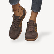 Loravelle dames sneakers – suède orthopedische sneakers met contrastdetails & casual comfort