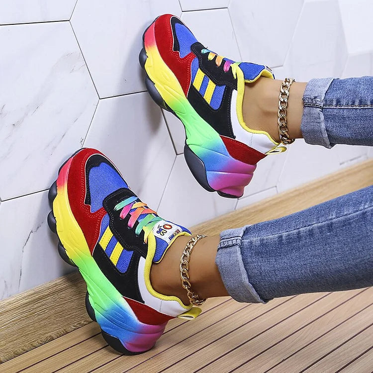 Orthopedische regenboogschoenen dames – stijlvol comfort & pijnvrije passen