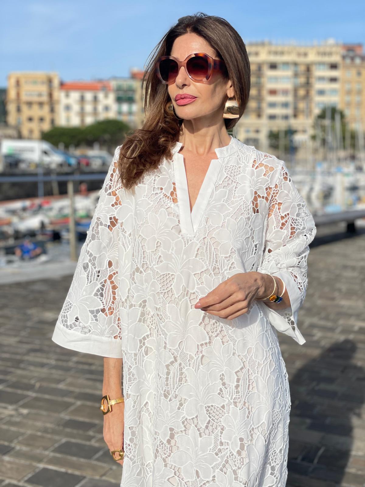 Jurk Luana Lace wit – Elegante Kanten Damesjurk met Onderdress