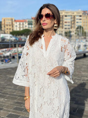 Jurk Luana Lace wit – Elegante Kanten Damesjurk met Onderdress