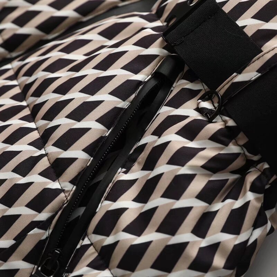 Gewatteerde donsjas dames met ceintuur – warme lange puffer jas voor de winter