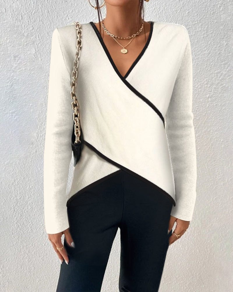 Danielle Luxe V-hals Trui – Elegante Katoenen Trui voor Herfst & Winter