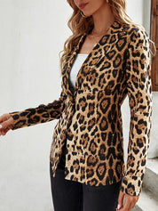 Felice Luipaard Blazer voor Dames – Stijlvolle & Trendy Blazer met V-hals