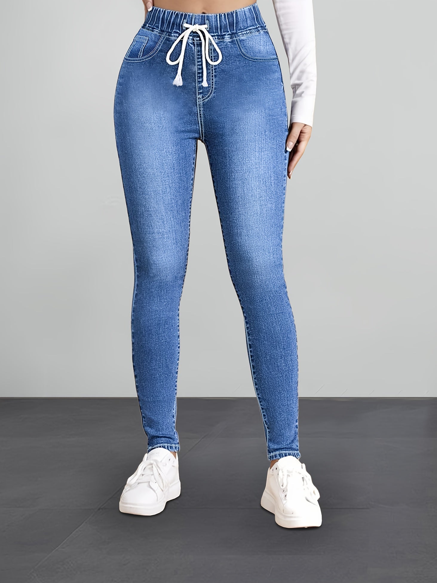 Jegging – Slim Fit Stretchbroek met Elastische Taille en Denim Look jeans