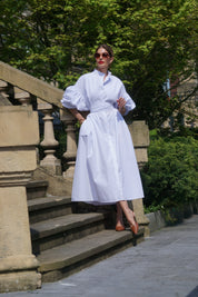 Jurk Phoebe wit – Stijlvolle Maxi Jurk van 100% Egyptisch Katoen