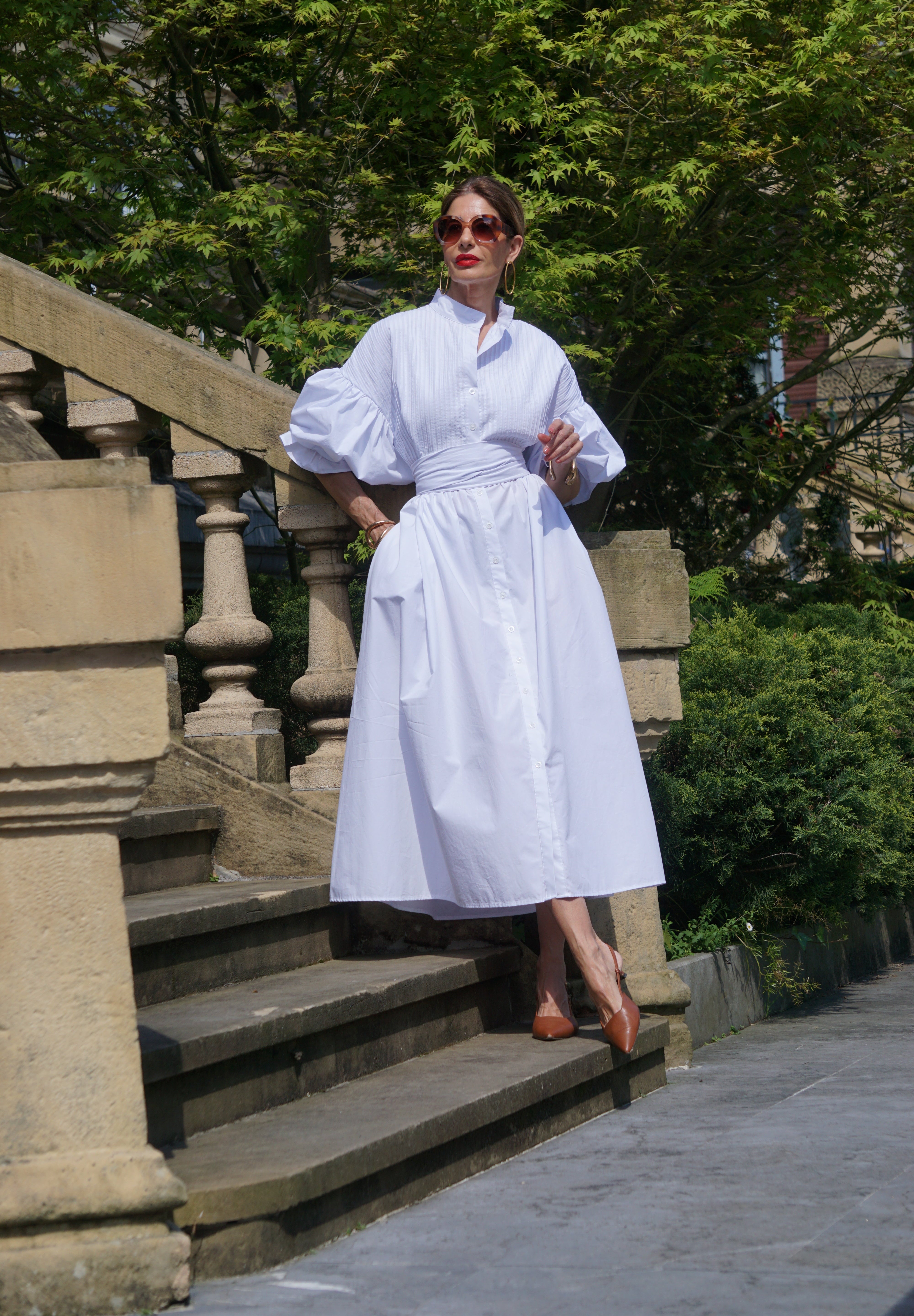 Jurk Phoebe wit – Stijlvolle Maxi Jurk van 100% Egyptisch Katoen