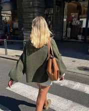 Heidi oversize dames trui – zachte en warme gebreide pullover met col