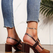 Orthopedische dames hakken – stijlvolle slingbacks met blokhak en spitse neus