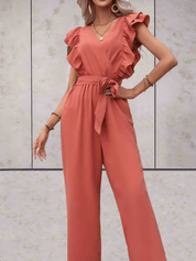 Nellie Jumpsuit Dames – Elegante Jumpsuit met Ruches en Taillekoord