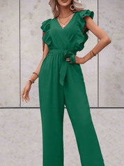 Nellie Jumpsuit Dames – Elegante Jumpsuit met Ruches en Taillekoord