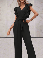 Nellie Jumpsuit Dames – Elegante Jumpsuit met Ruches en Taillekoord