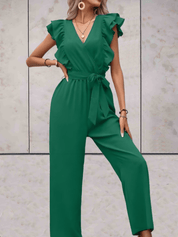 Nellie Jumpsuit Dames – Elegante Jumpsuit met Ruches en Taillekoord