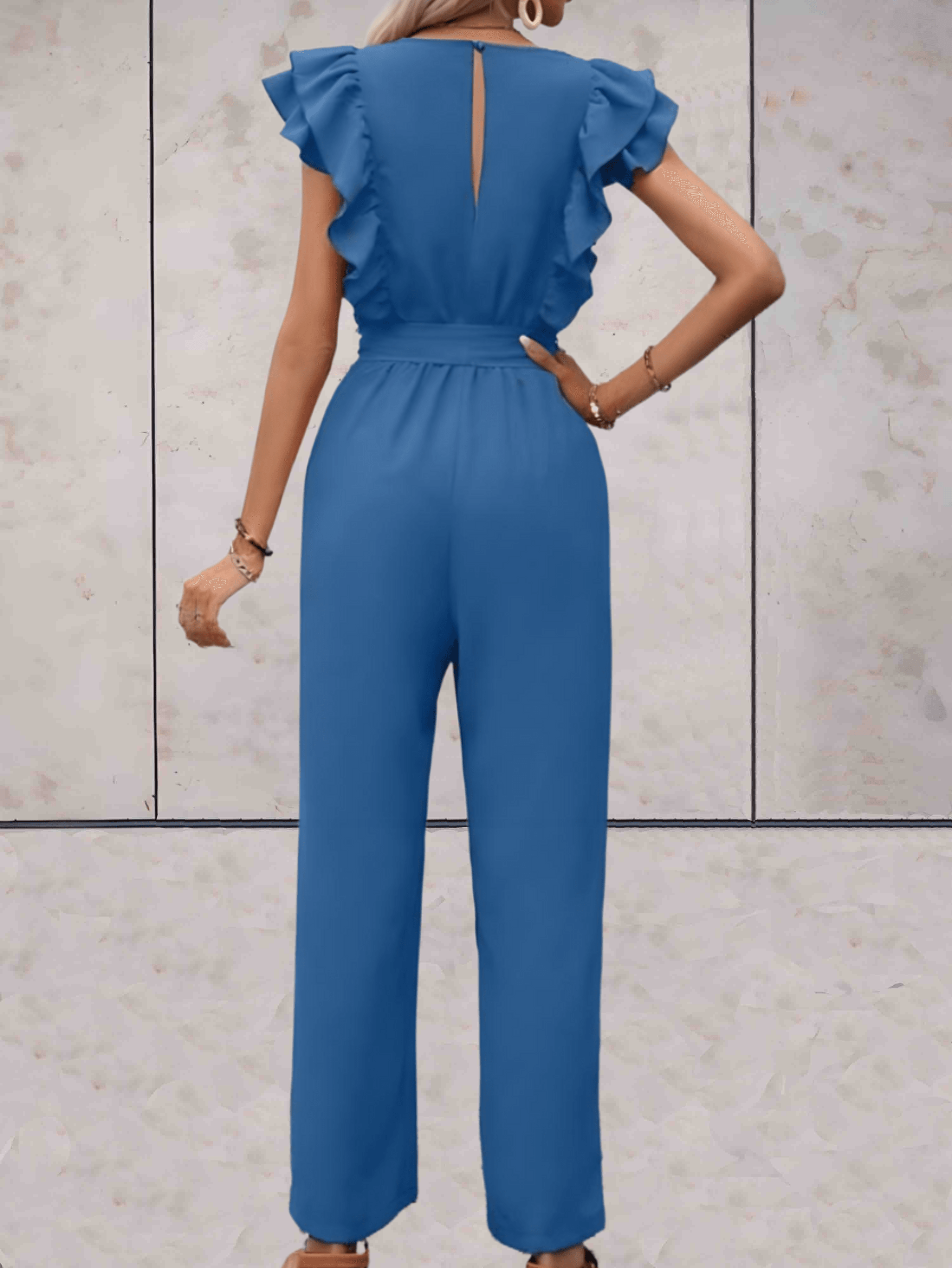 Nellie Jumpsuit Dames – Elegante Jumpsuit met Ruches en Taillekoord