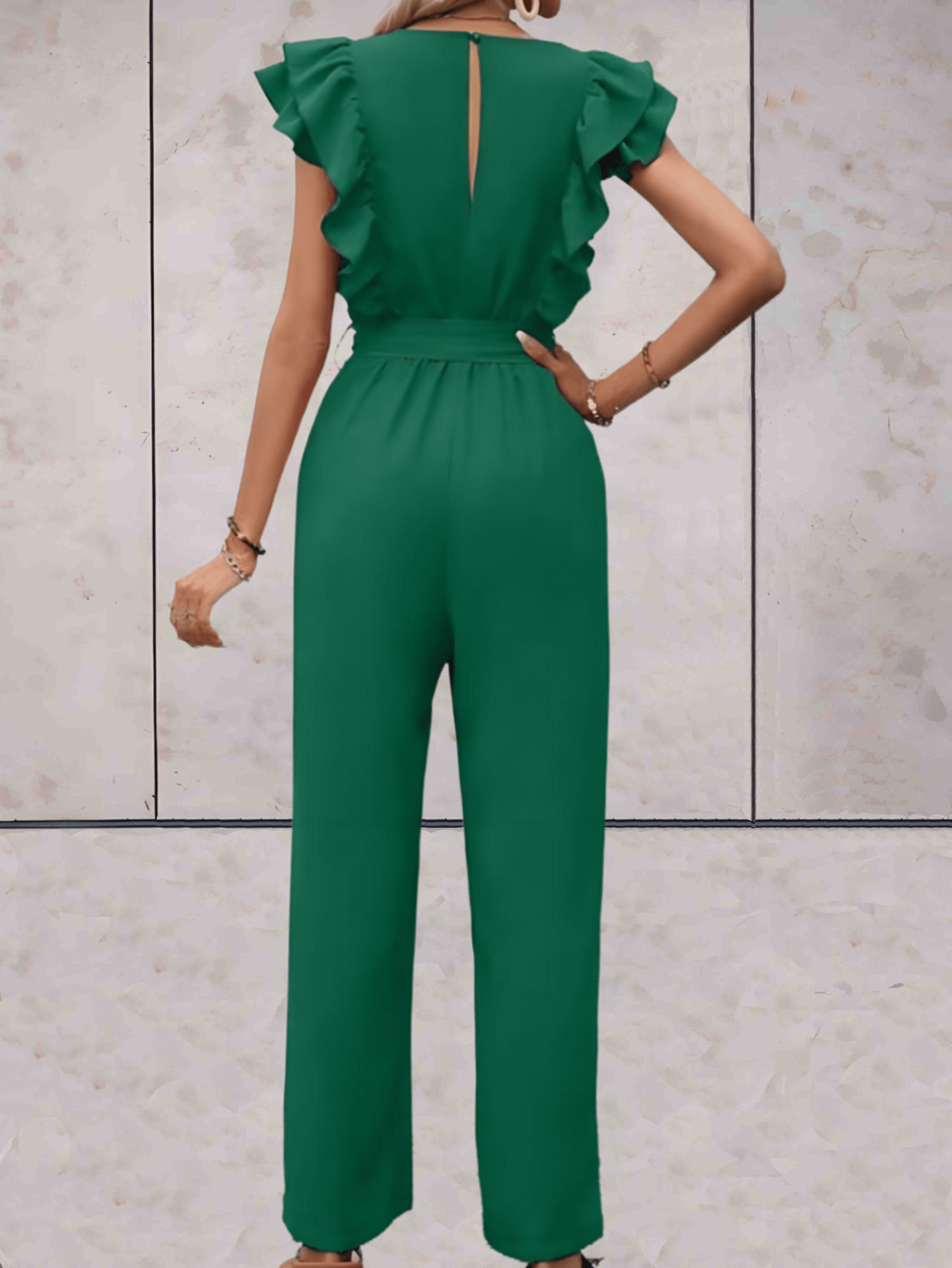 Nellie Jumpsuit Dames – Elegante Jumpsuit met Ruches en Taillekoord