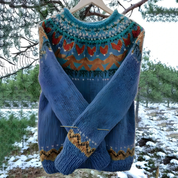 Dames Trui | Los Model | Wol Blend | Fair Isle Breiwerk & Ronde Hals