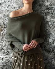 Dames Top | Oversized Pasvorm | Off-Shoulder & Dolmanmouwen