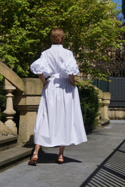 Jurk Phoebe wit – Stijlvolle Maxi Jurk van 100% Egyptisch Katoen