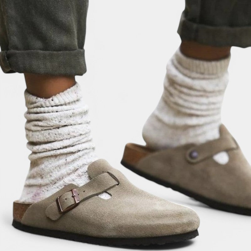 Gleame clogs – premium unisex leren sandalen met gesp in diverse kleuren