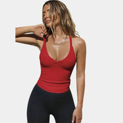 Gleame dames hemdje – mouwloze top met V-hals, ademend & veelzijdig