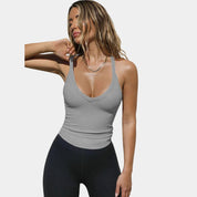 Gleame dames hemdje – mouwloze top met V-hals, ademend & veelzijdig