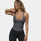 Gleame dames hemdje – mouwloze top met V-hals, ademend & veelzijdig