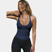 Gleame dames hemdje – mouwloze top met V-hals, ademend & veelzijdig