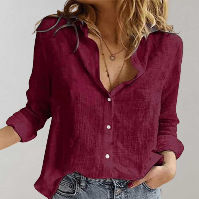 Gleame katoenen blouse dames – stijlvolle basic in diverse kleuren