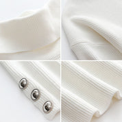 Joanna Turtleneck Damestrui – Warme Coltrui met Zilverkleurige Knopen