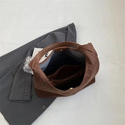 Elisa schoudertas dames – elegante suède tas in roestbruin
