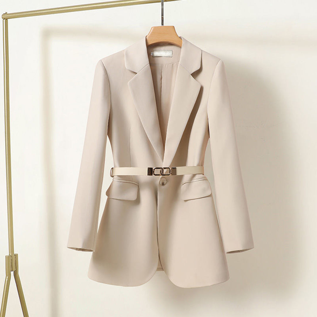 Lange dames blazer – stijlvolle blazer met ceintuur voor elegantie & comfort