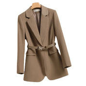 Lange dames blazer – stijlvolle blazer met ceintuur voor elegantie & comfort