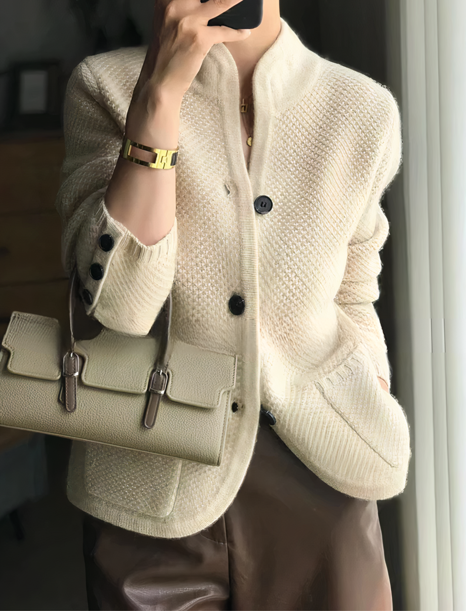 Gebreid damesvest met knoopsluiting – elegant vest met fijne structuur en tijdloze stijl