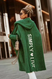 Lange Gebreide Dames Cardigan – Margo | Vest met Capuchon en Oversized Pasvorm