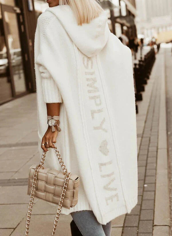 Lange Gebreide Dames Cardigan – Margo | Vest met Capuchon en Oversized Pasvorm