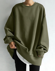 Dames sweatshirt oversized – zachte stof, lange mouw & tunieklengte