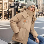 Dames Gewatteerde Waterdichte Winterjas met Capuchon – Warm, Stijlvol & Weerbestendig
