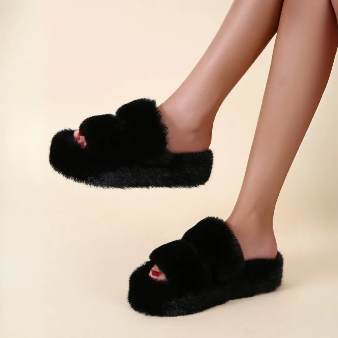 Dames Pantoffels met Gewatteerde Zool – Zachte Mohnblattschubben Slippers voor Thuis