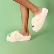 Dames Pantoffels met Gewatteerde Zool – Zachte Mohnblattschubben Slippers voor Thuis